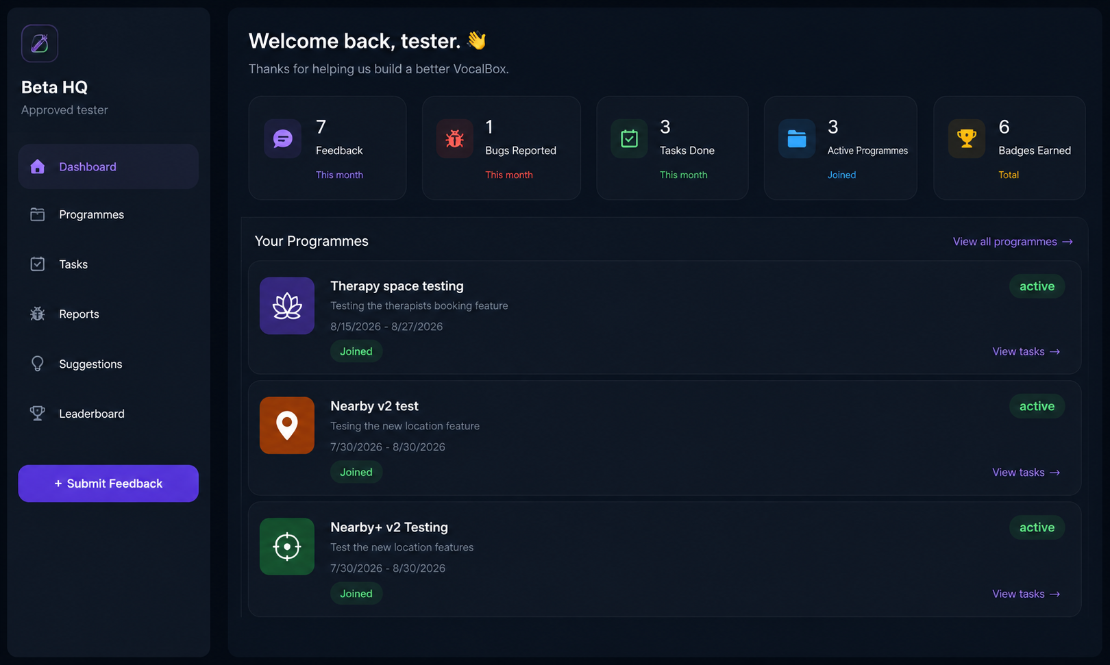 VocalBox Beta Tester